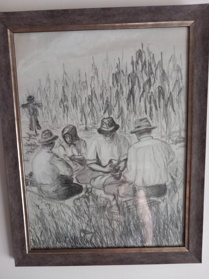 Corn harvest, Painting Mirela Salgo