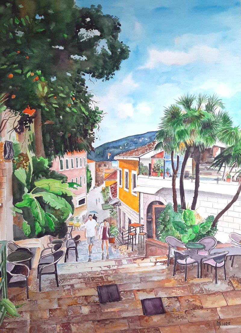 OLD MEDITERRANEAN STREET, Painting Mihajlovic Zoran