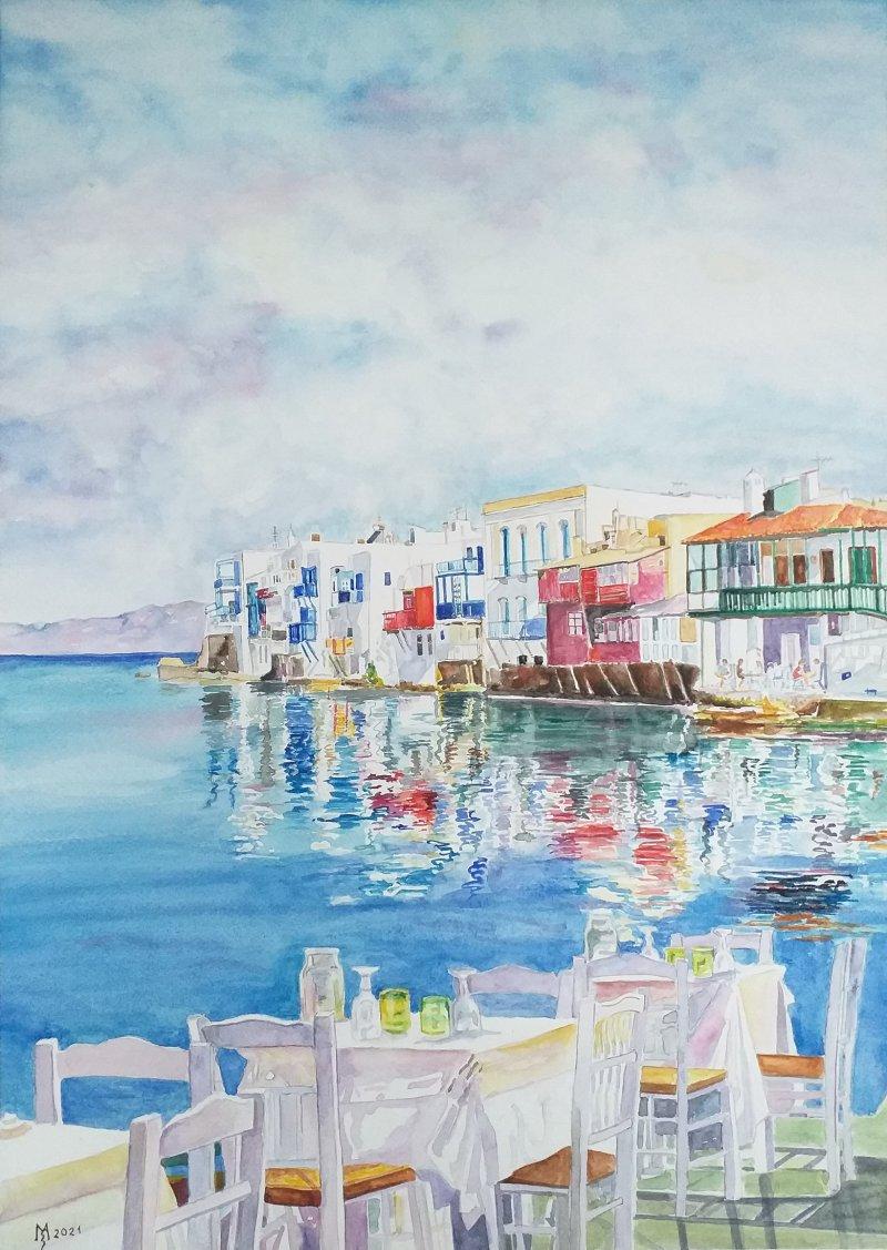 Mikonos Grčka, Painting Mihajlovic Zoran