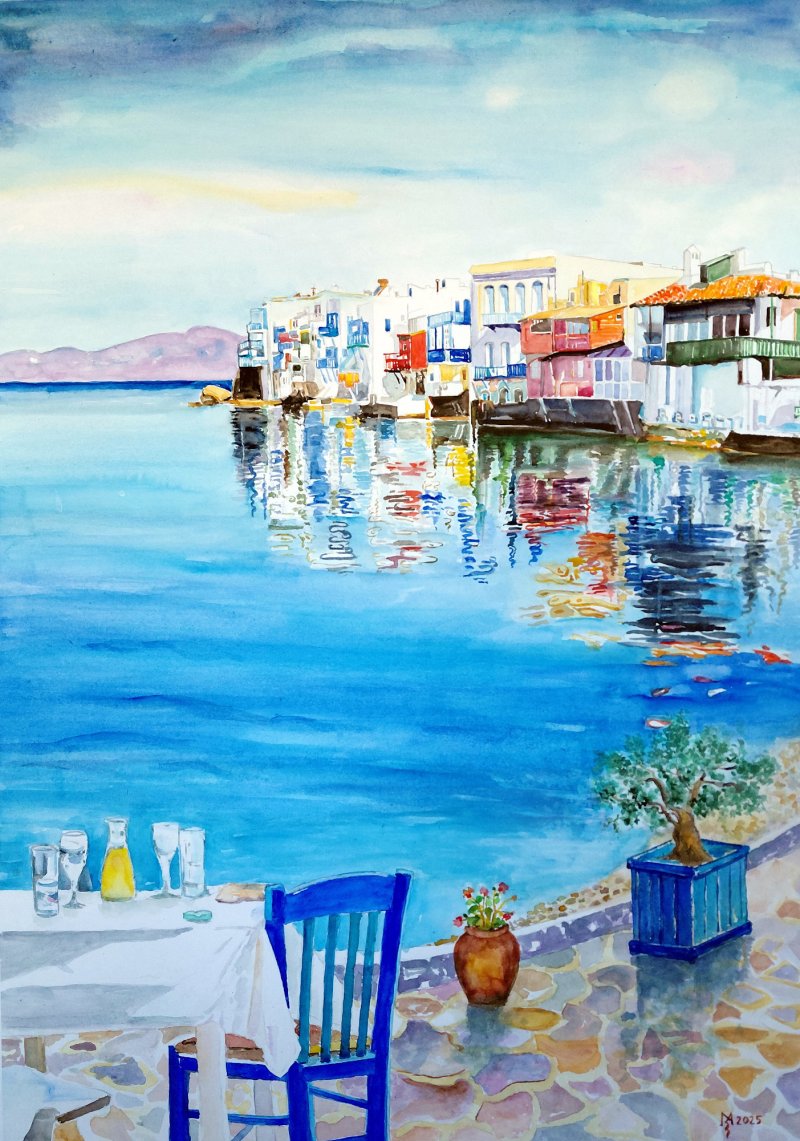 MYKONOS, Painting Mihajlovic Zoran