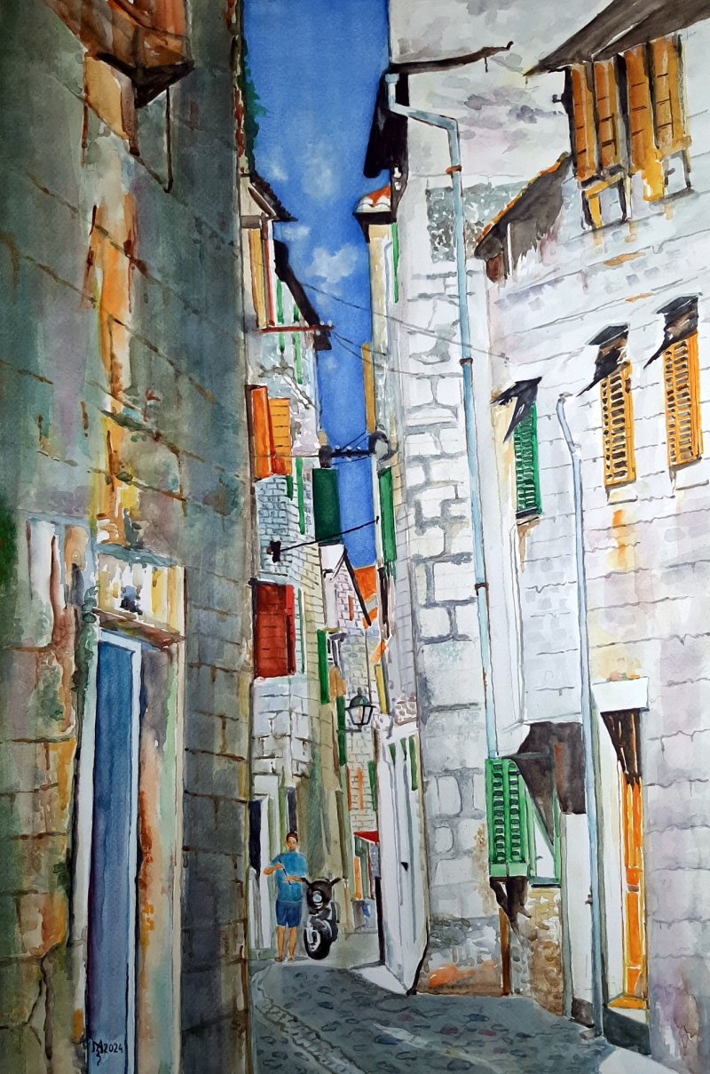 MEDITERRANEAN STREET, Painting Mihajlovic Zoran