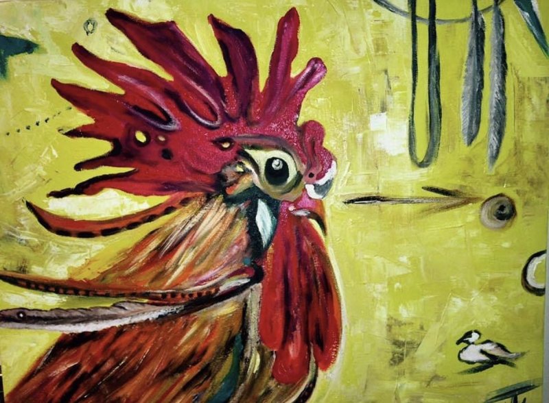 Rooster, Painting Mitic Tatjana Artico