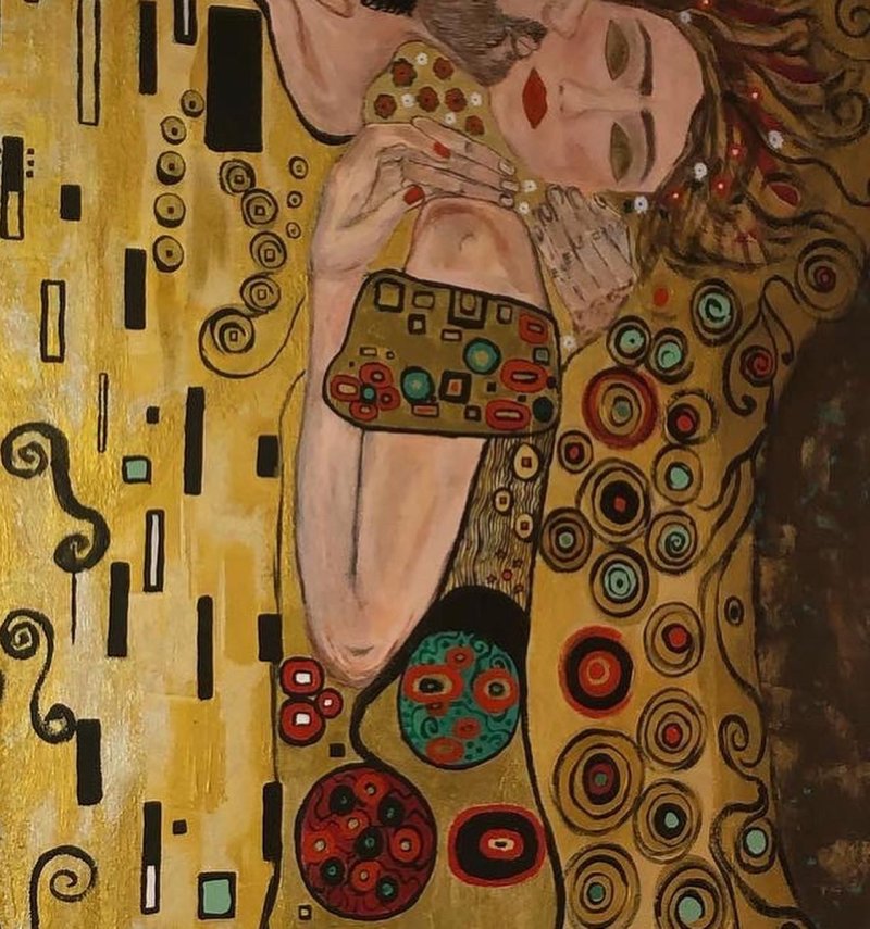 The kiss, Painting Mitic Tatjana Artico