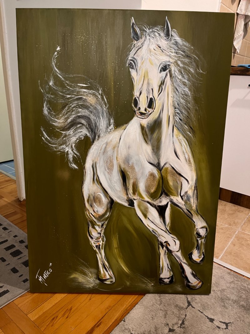 White horse, Painting Mitic Tatjana Artico