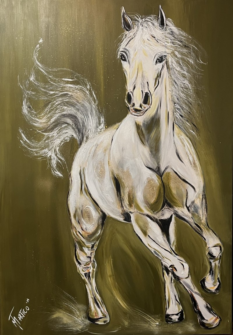 White horse, Painting Mitic Tatjana Artico
