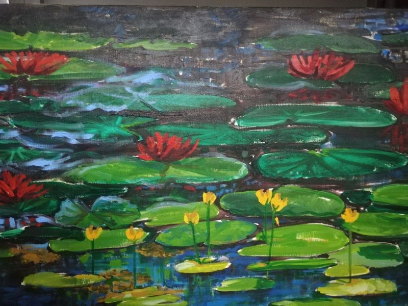 Water lillies, Painting Jevremovic Svetlana