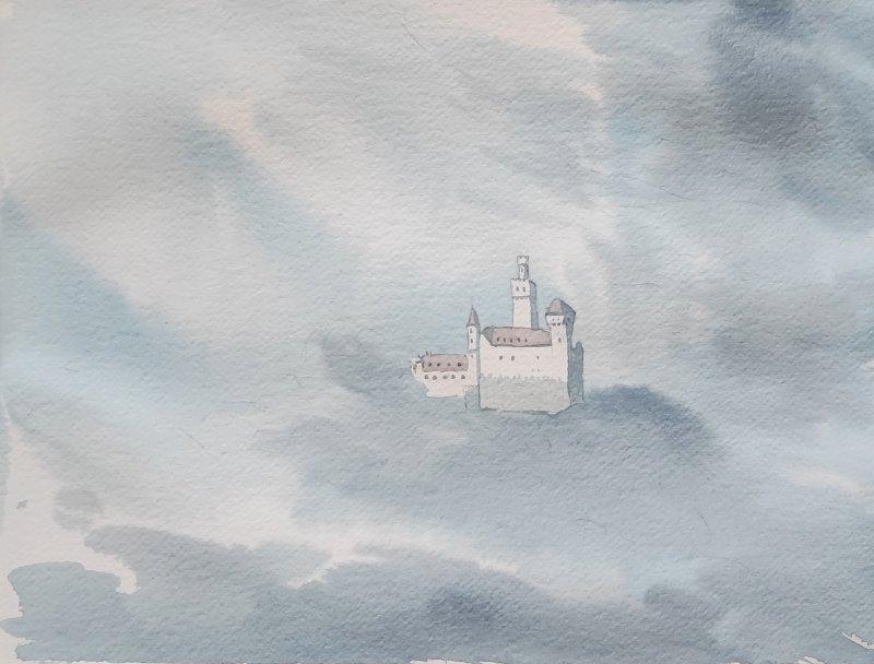 Castle in the sky, not on the ground, Painting Dejan Živković
