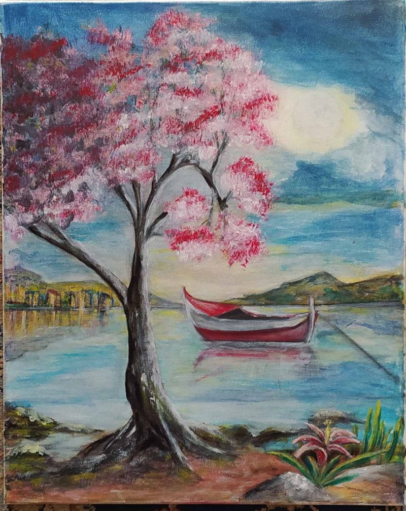 Full moon night , Painting Markovic Dragana