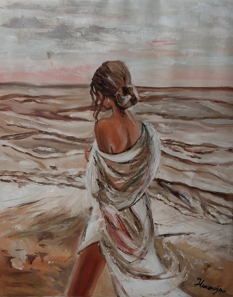 Lady by the shore