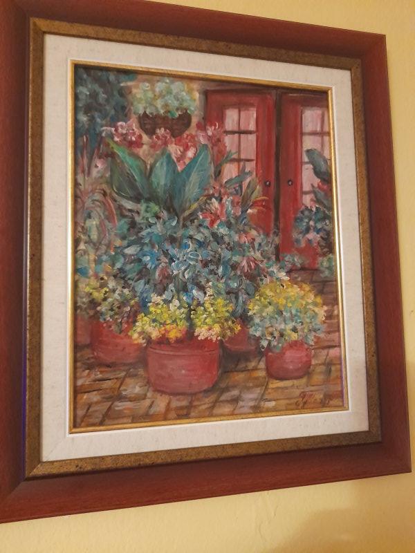 Pots with herbs, Painting Gordana Todorović