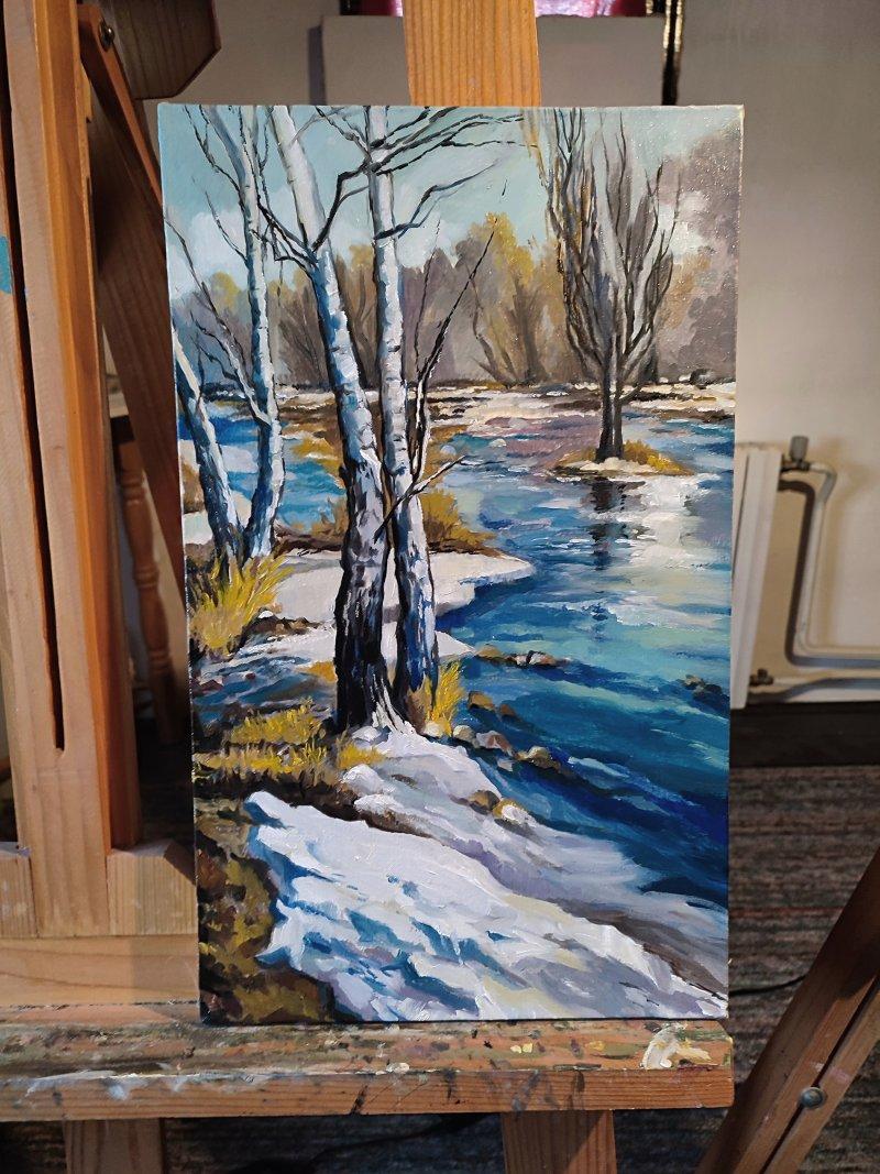 Zimski pejzaž, Painting Miloš Jovičić