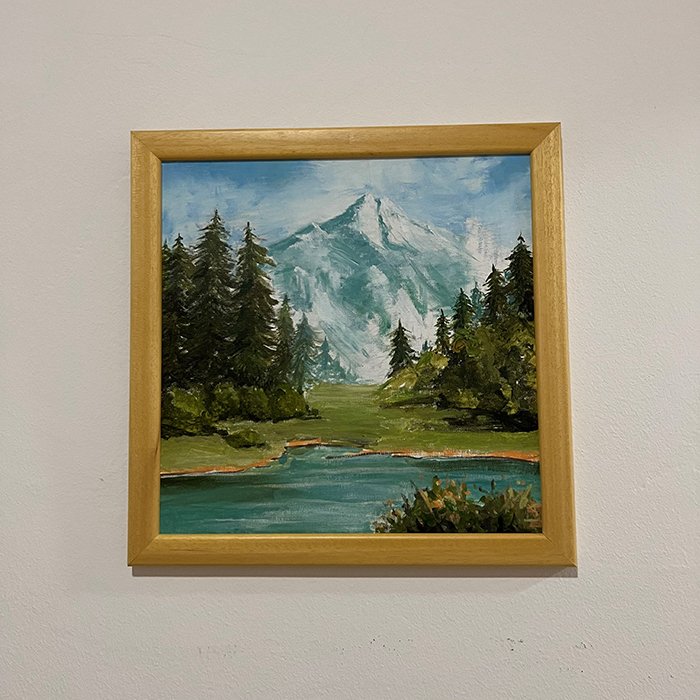 Landscape with lake, Painting Ljiljana Đorđević