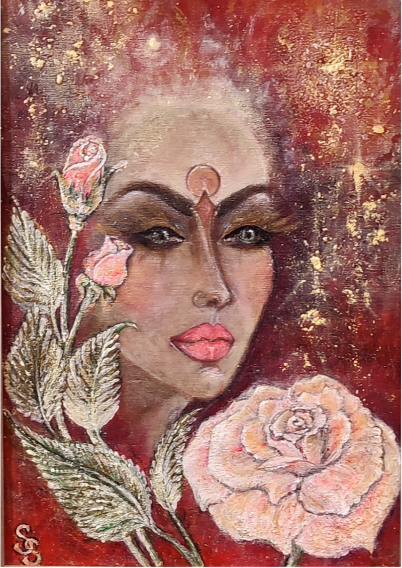 Blooming Scarlet, Painting Sanja Simovic (Art Tantrum)