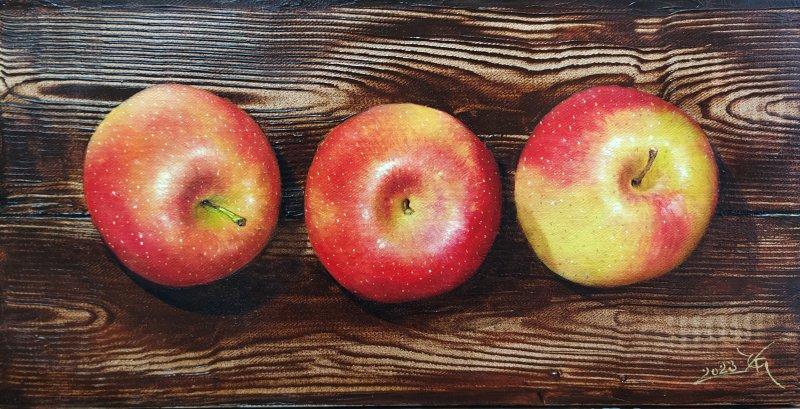 Three apples, Painting MILAN KOLBAS