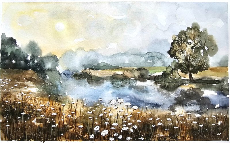 MAGLOVITO JUTRO KRAJ REKE, Painting Danijela Cverdelj