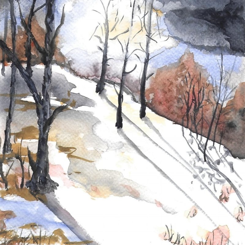 Frozen forest, Painting Katarina Icelic Trmcic