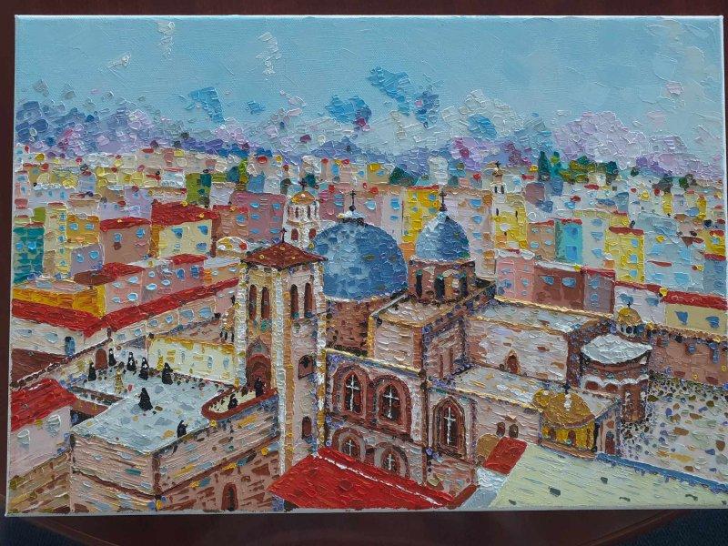 Church of Hristos Resurrection in Jerusalim, Painting Lidija Cvetkovic Jancic
