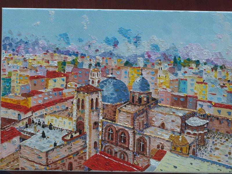 Church of Hristos Resurrection in Jerusalim, Painting Lidija Cvetkovic Jancic