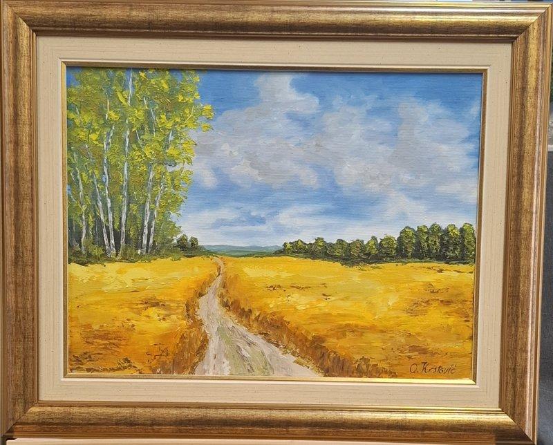 Wheat field, Painting Olivera Krstovic