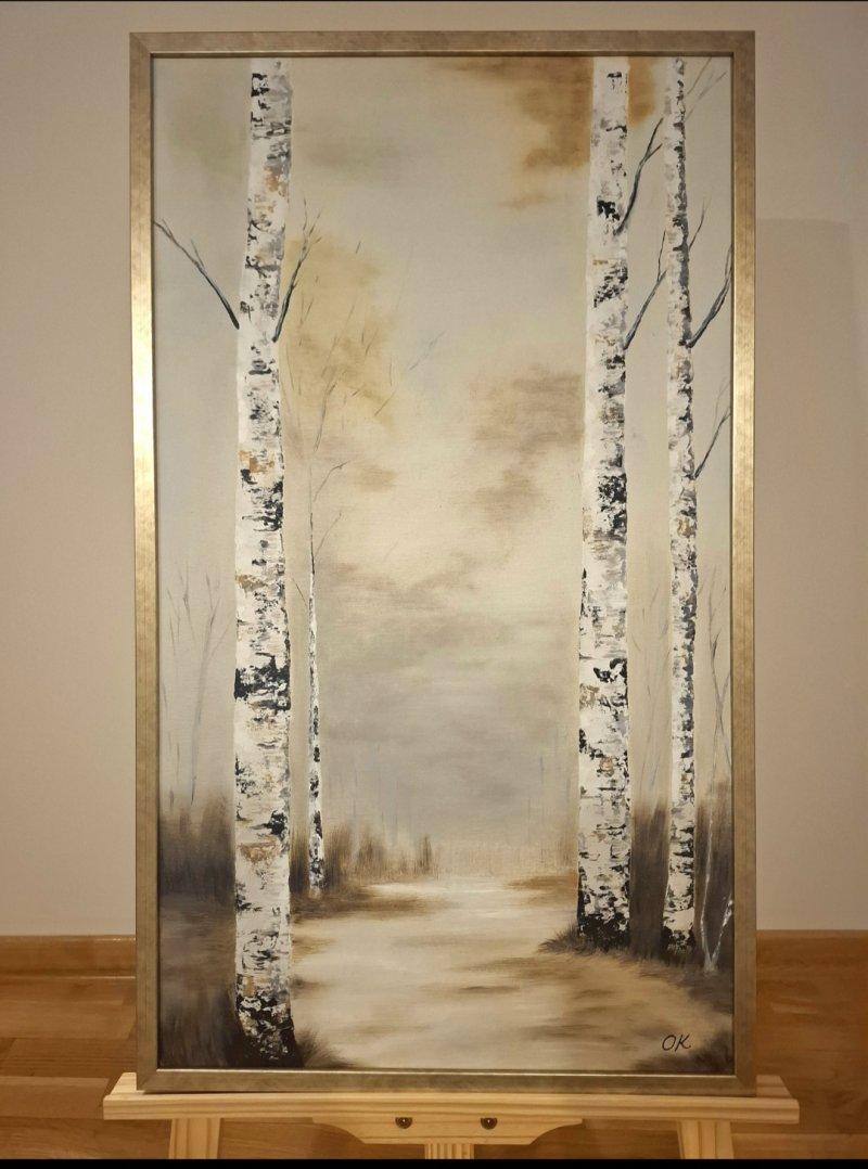 Tall birches, Painting Olivera Krstovic
