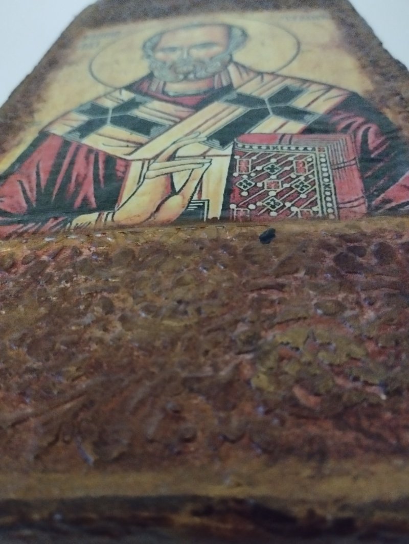 Ikona Svetog Nikole na biber crepu, Rukotvorina AlSteBo Art
