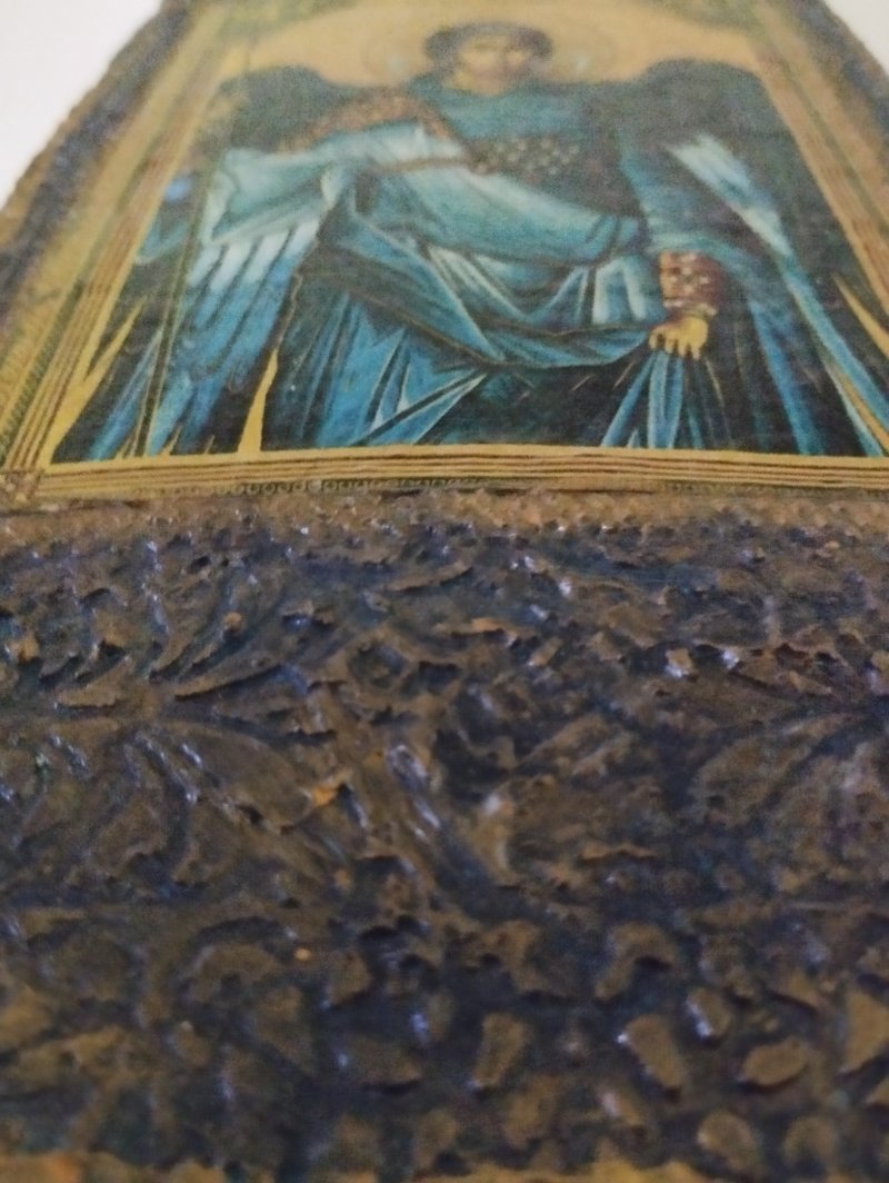 Ikona Svetog Arhangela Mihaila na biber crepu, Rukotvorina AlSteBo Art