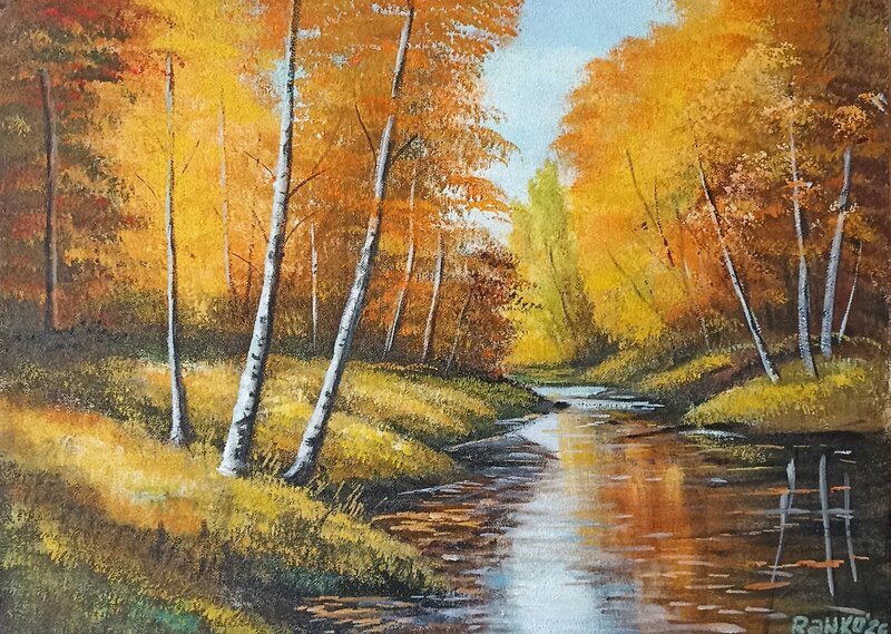 Autumn on the river, Painting Ranko