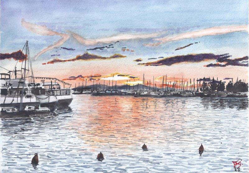 Zalazak sunca u Zadru II Hrvatska, Slika Francisco Adolfo Gutierrez