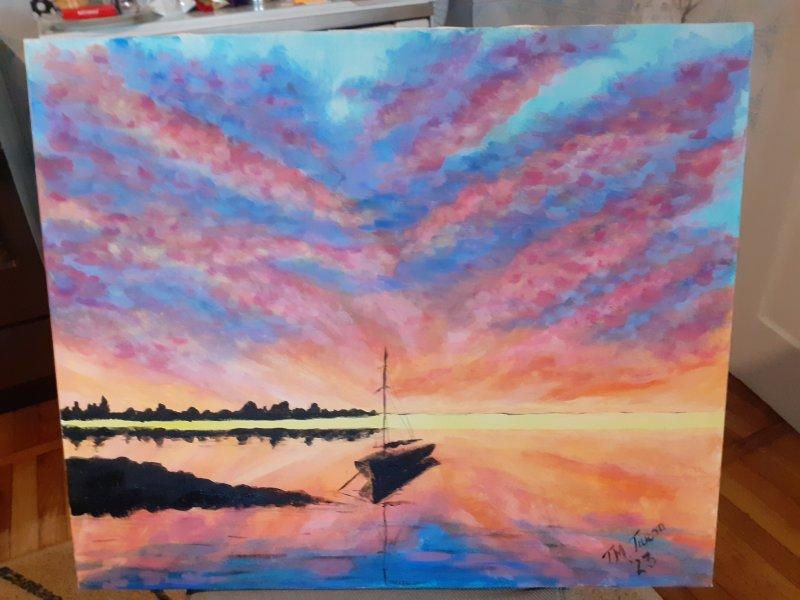 Seaside sunset, Painting Tatiana Milina Turanova