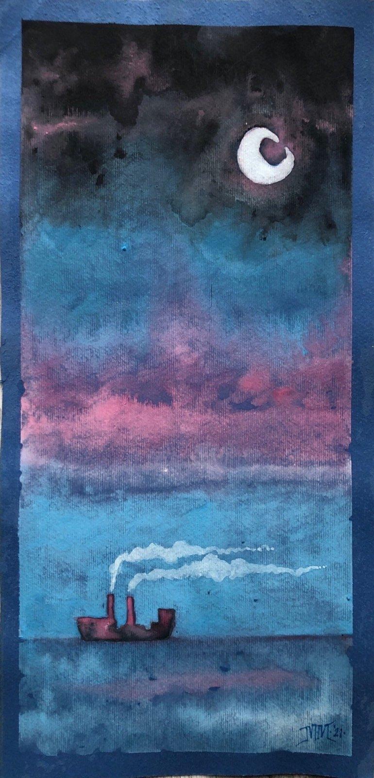 Sky and sea, Painting Milos Milosevic