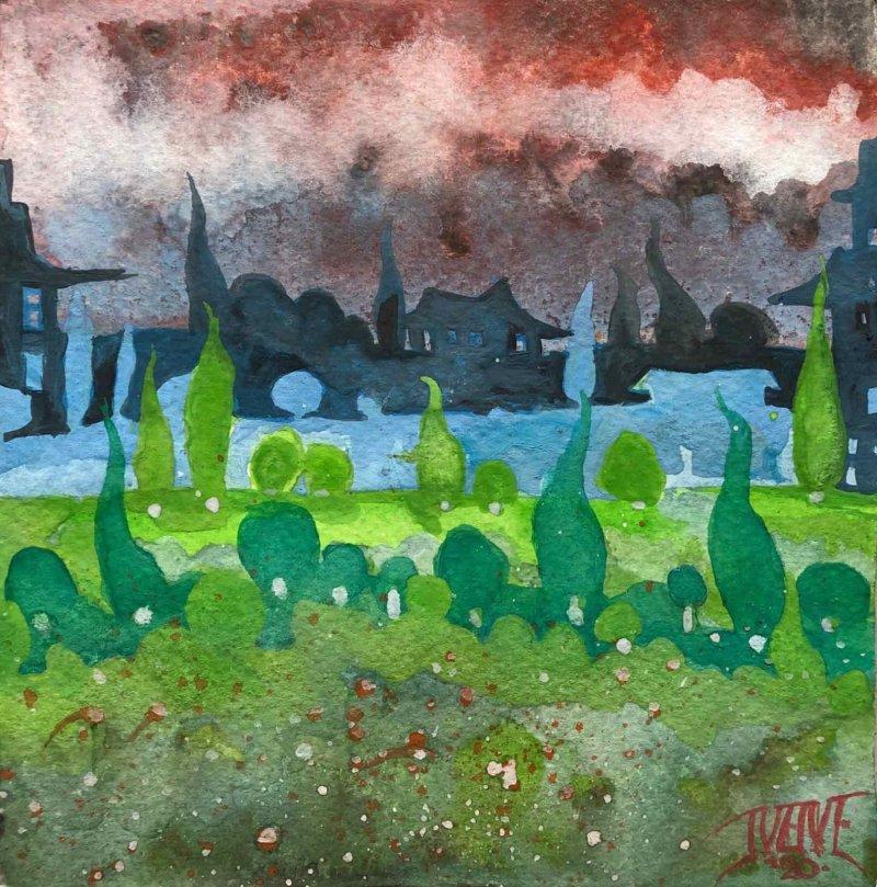 View from the window, Painting Milos Milosevic