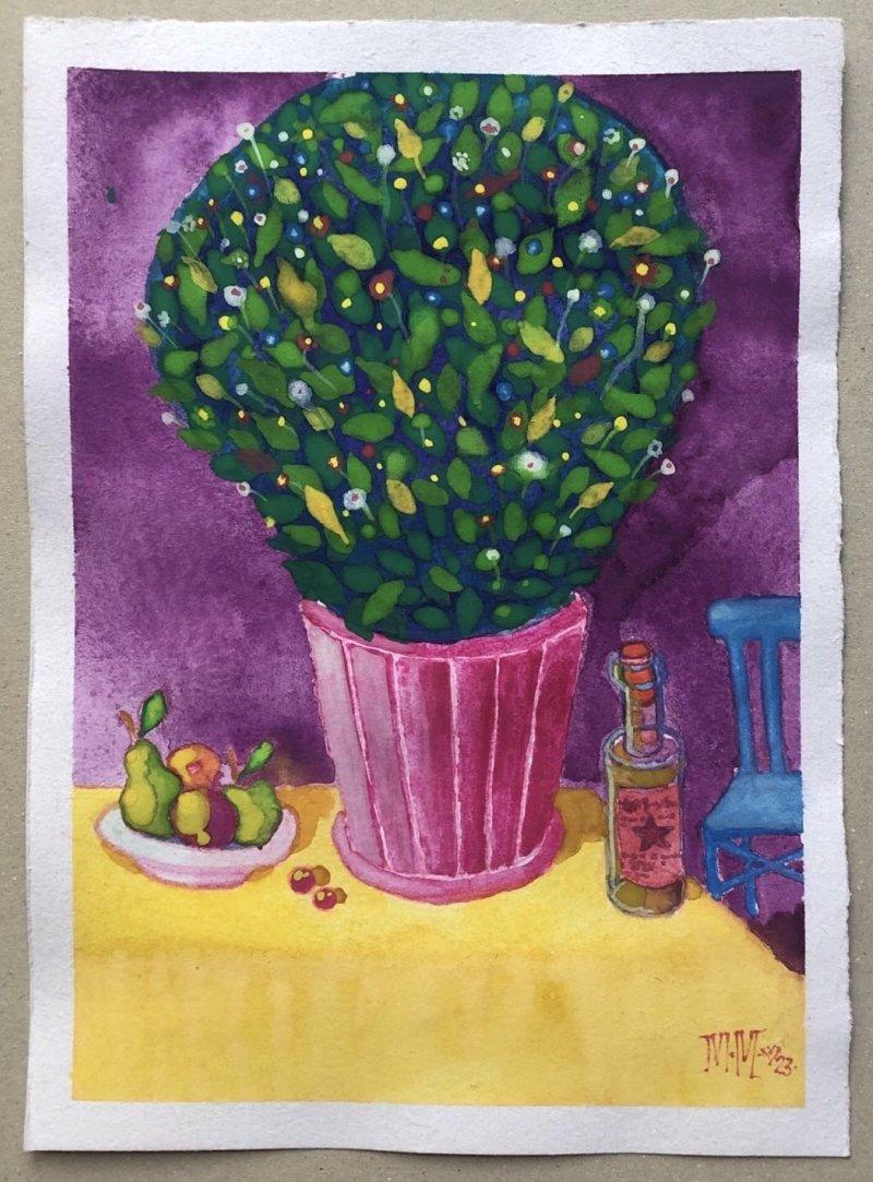 on the table, Painting Milos Milosevic