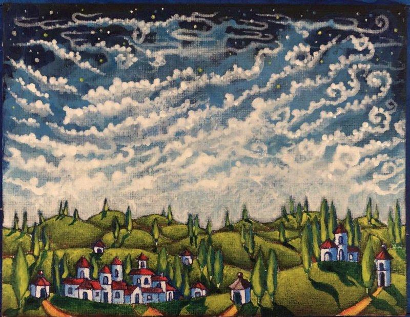 A play of wind and claud, Painting Milos Milosevic