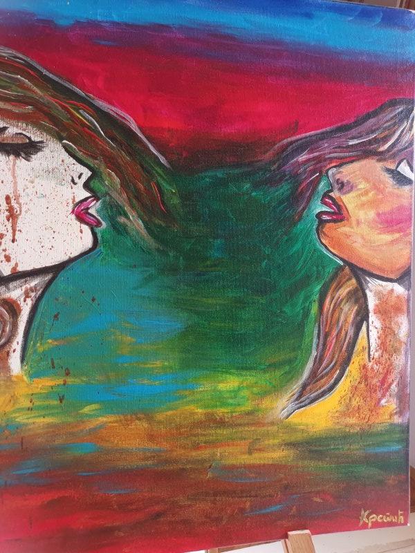 Two faces, Painting Andriana Krstic