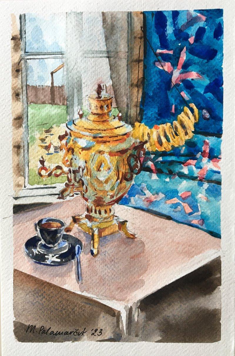 Rural teatime, Painting Maxim