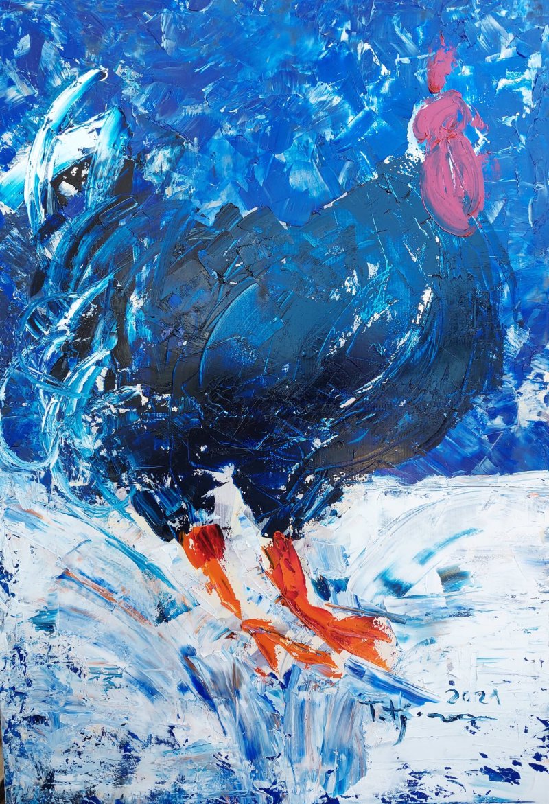 Rooster, Painting Tatjana 