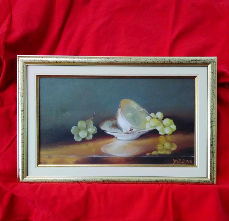Porcelain cup- oil on canvas 28x43cm, Painting Simic Dragana