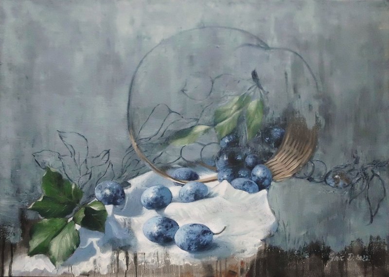 Sljive- ulje na platnu 50x70cm, Slika Simic Dragana