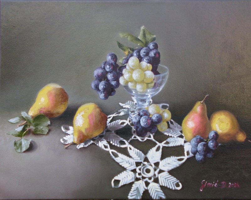 Still life with  fruits- oil on canvas, 35x45cm