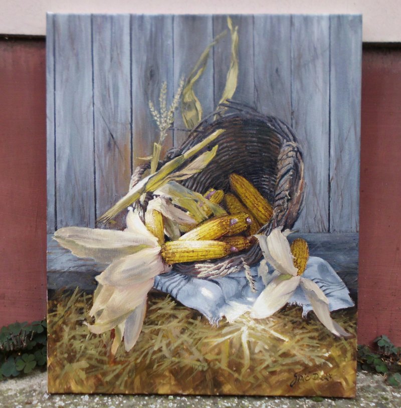 Corn- oil on canvas 40x50cm, Painting Simic Dragana