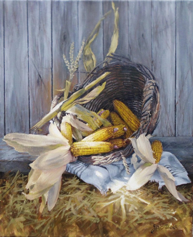 Corn- oil on canvas 40x50cm, Painting Simic Dragana