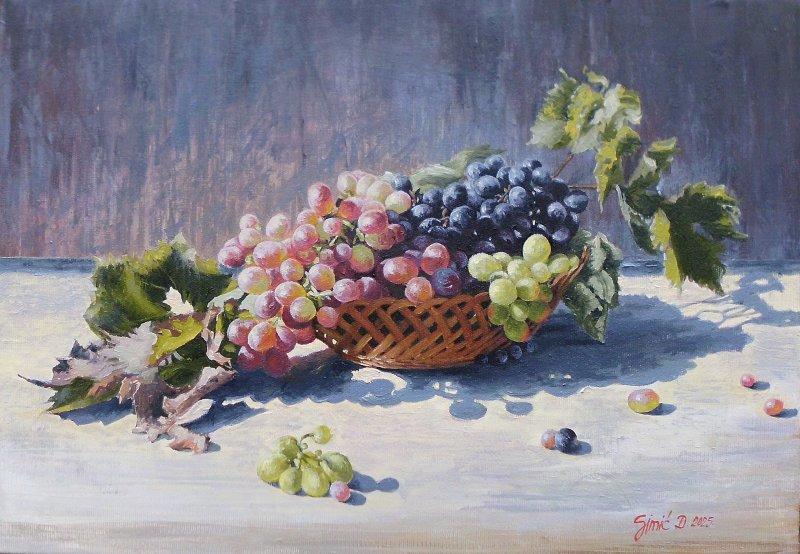 Fruit basket- oil on canvas 35x50cm, Painting Simic Dragana