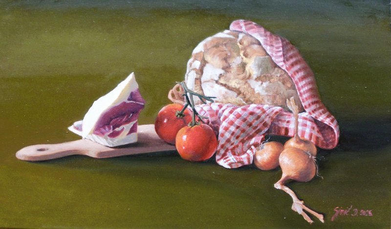 Village still life- oil on canvas 30x50cm