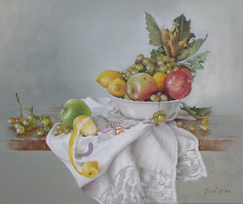 Fruits- oil on canvas, 50x60cm, Painting Simic Dragana
