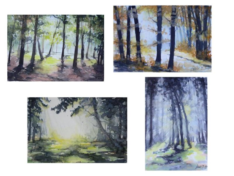 Watercolors - 4 pieces, dimension 19x28cm
