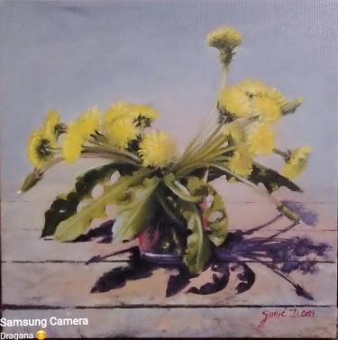 Dandelions- frames oil on canvas 41x41cm