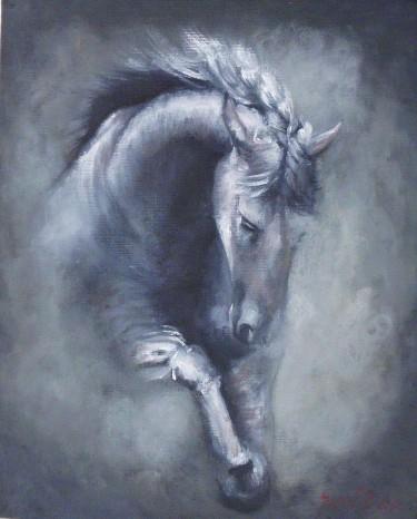Horse2- oil on laminated canvas, 30x24cm