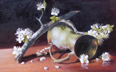 Plum blossom- framed oil on canvas 35x50cm