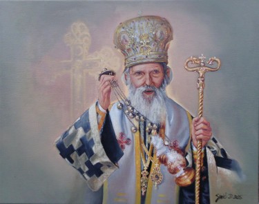 Portrait of Patriarch Paul- framed oil on canvas, 40x50cm