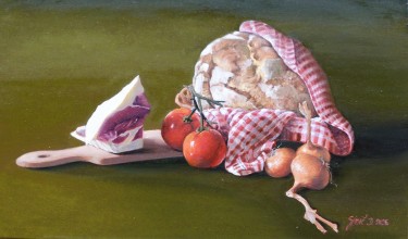 Seoska mrtva priroda- ulje na platnu 30x50cm